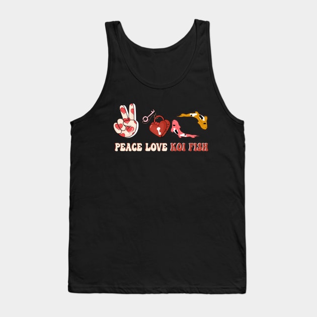 peace love koi fish retro valentines day luck Tank Top by NIKA13